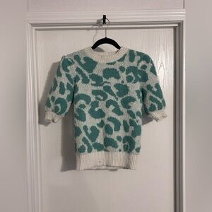 Greylin Rite Jacquard puff 3/4 sleeve sweater XS